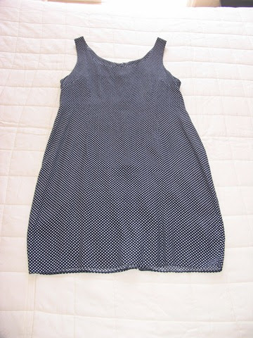 Outfits Anonymous: New Look Pre-Owned Navy Polka Dot Shift Dress